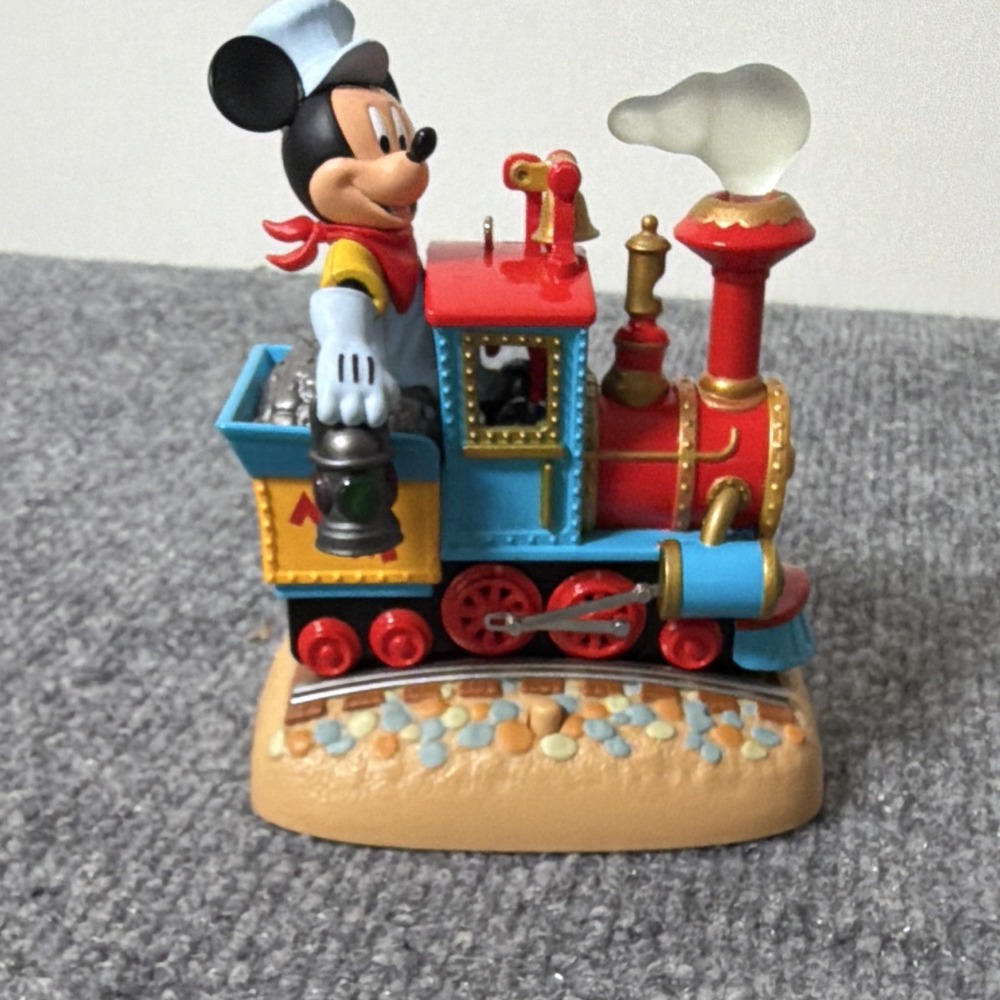Disney Mickey Mouse Train Holiday Ornament 2017 Plastic Decoration
